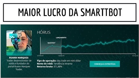 Maior Lucro da Plataforma SmarttBot - Robô Trader Hórus