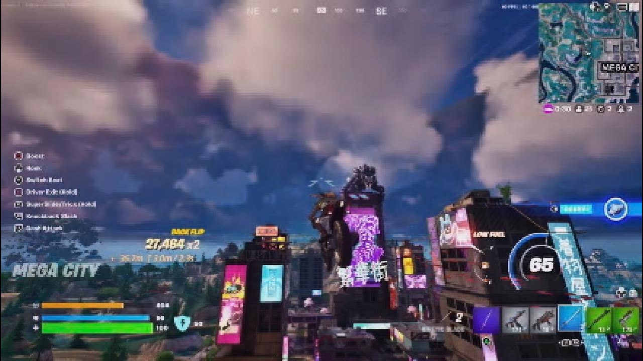 Score trick points on a bike Fortnite