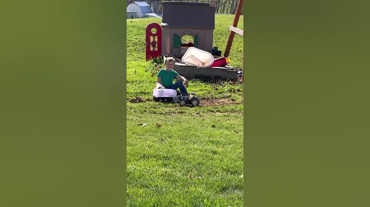 Kids playing with trucks