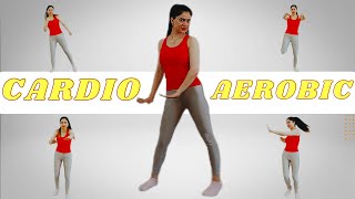 AEROBIC CARDIO WORKOUT: 17 MIN AEROBIC WORKOUT for WEIGHT LOSS| Knee friendly, no jumping