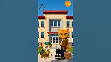 finally this little cat goes to school #shorts #cartoon