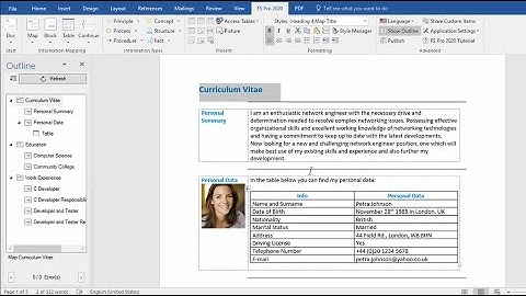 Creating and publishing a resume in FS Pro 2020