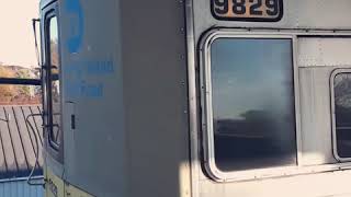 LIRR: M3 #9829 leaving + M7 #7501 arriving at & leaving Amityville