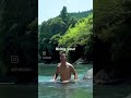 Dip into the infinity river pool in rural Japan