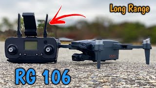 RG106 long range e tempo de vôo em detalhes drone bom e barato para iniciantes