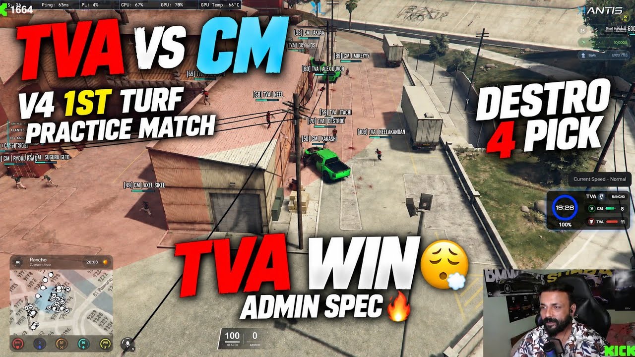 TVA VS CM 🔥 V4 1ST TURF | PRACTICE MATCH | TVA WIN 😮‍💨 | DESTRO 4 PICK 🔥 | ADMIN SPEC