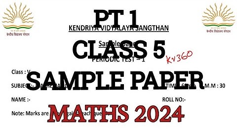kv class 5/maths /pt1/sample question paper #class5 #pt1 #pt-1 #maths #kvexam #kvpt1 #kvs @KVS360