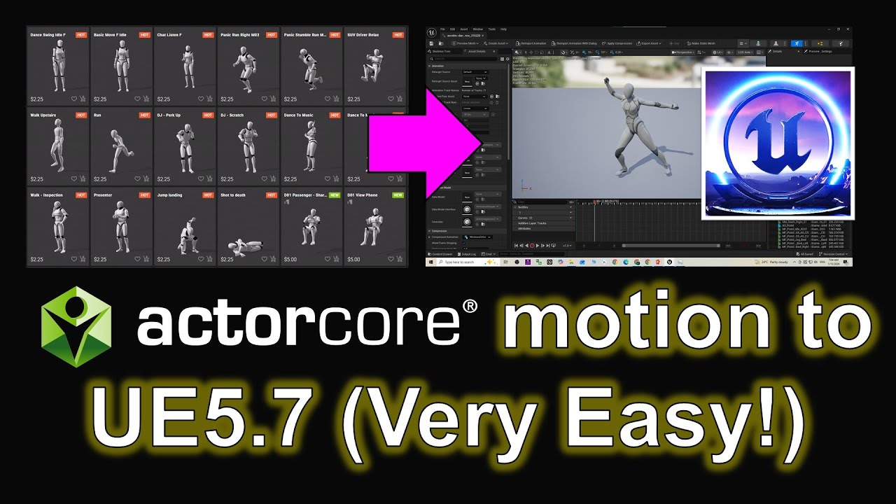ActorCore Motion to Unreal Engine 5.7 UE Full Tutorial 