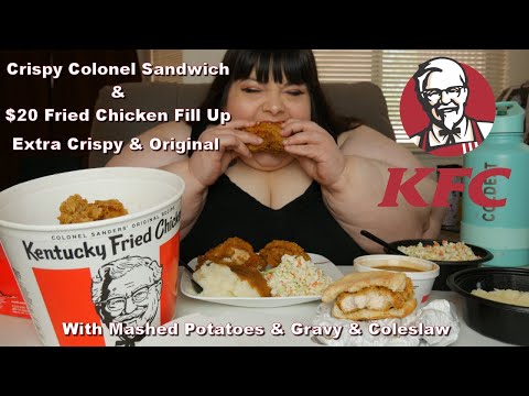 kfc-crispy-colonel-sandwich-&-$20-fried-chicken-fill-up-mukbang