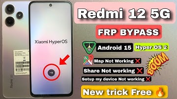 #Redmi 12 5G FRP bypass android 15 | Redmi 12 5G Google Account bypass hyper OS 2 | without PC New 