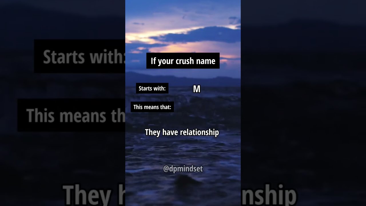 If Your Crush Name Starts With This Means That Shorts