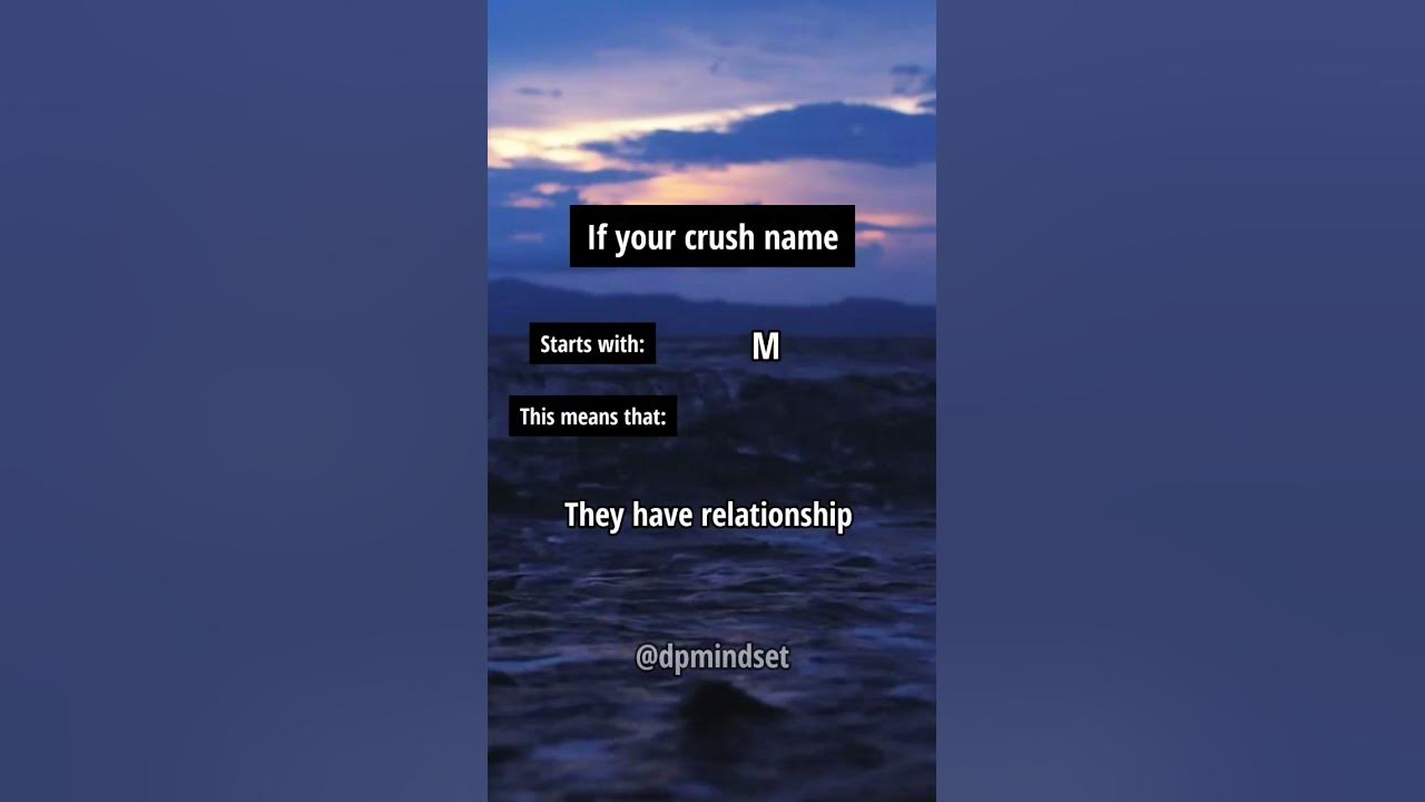 If your crush name starts with... this means that.. shorts YouTube