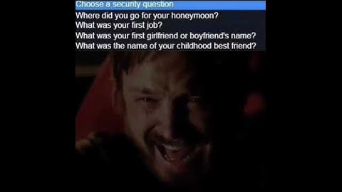 Choose A Security Question