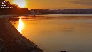 Beautiful fall Michigan sunset in Traverse City, breathtaking