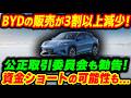 【公取委勧告】BYD販売3割減！資金ショートの可能性...【他1本】