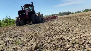 Case 9370 pulling a 37 foot Krause landsman XT and a 40 foot Brillion pulverizer