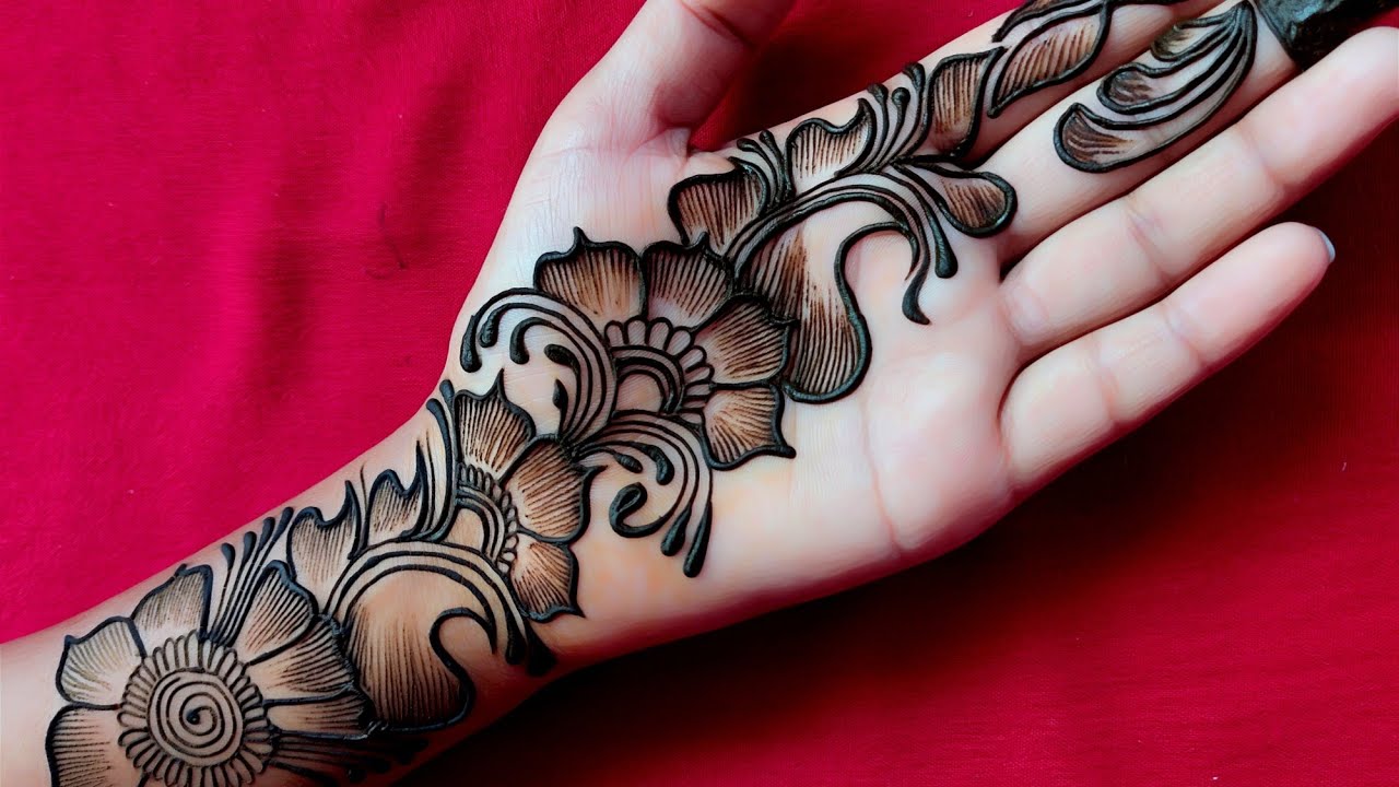 Easy & Stylish Front Hand Mehndi Design🥰 || Arabic Shaded Mehndi Design ...