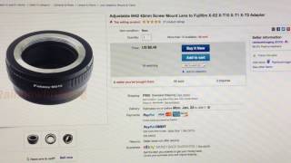 MUST-GET FUJIFILM M42 mount to FUJI X-mount adapter. Only $8.50