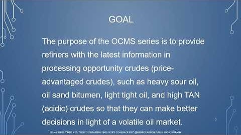 OCMS Series Video #11  Solvent Deasphalting  BoB