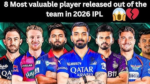 8 Most valuable player released in ipl 2026 😱💔 #ipl2026 #ipludates #videos #viral #cricket #iplnews 