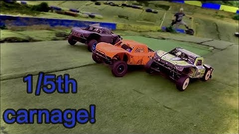 Giant petrol rc race car carnage at ARC raceway.