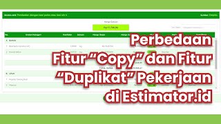 [TUTORIAL RAB] Perbedaan Fitur Copy dan Duplikat Pekerjaan di Estimator.id
