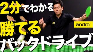 【2分でわかる・初心者編】勝てるバックドライブのコツ【勝てる卓球 #3】English sub