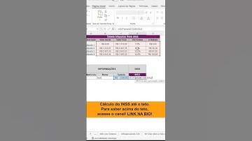 Cálculo do INSS até o teto - Excel