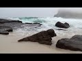 30 min relaxing ocean waves - high quality sound - no music - HD video of a beautiful misty beach