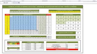 Planilha Lotofácil 25 dezenas com 12 fixas - garantia de 14 pontos acertando as fixas - 13 Jogos