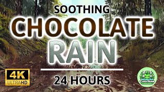 Soothing Dark Chocolate Rain Noise | 24 Hours BLACK SCREEN | Unwind and boost your productivity