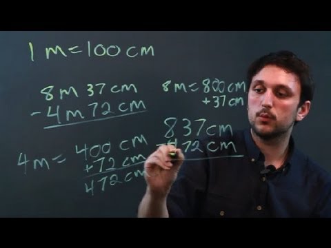 How to Add & Subtract Compound Meters & Centimeters : Measurement Conversions