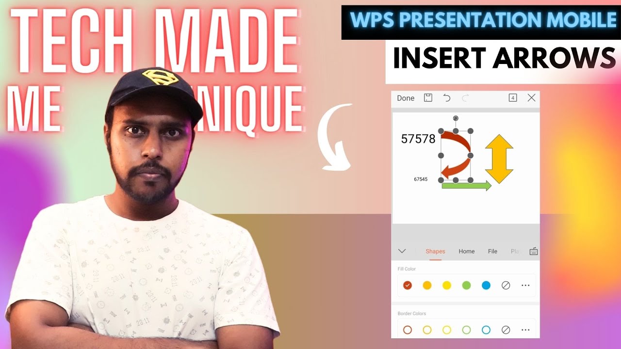 How to insert arrows in wps presentation mobile | insert arrows on wps presentation mobile