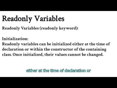 2 minutes understanding C# Constants and Readonly Variables