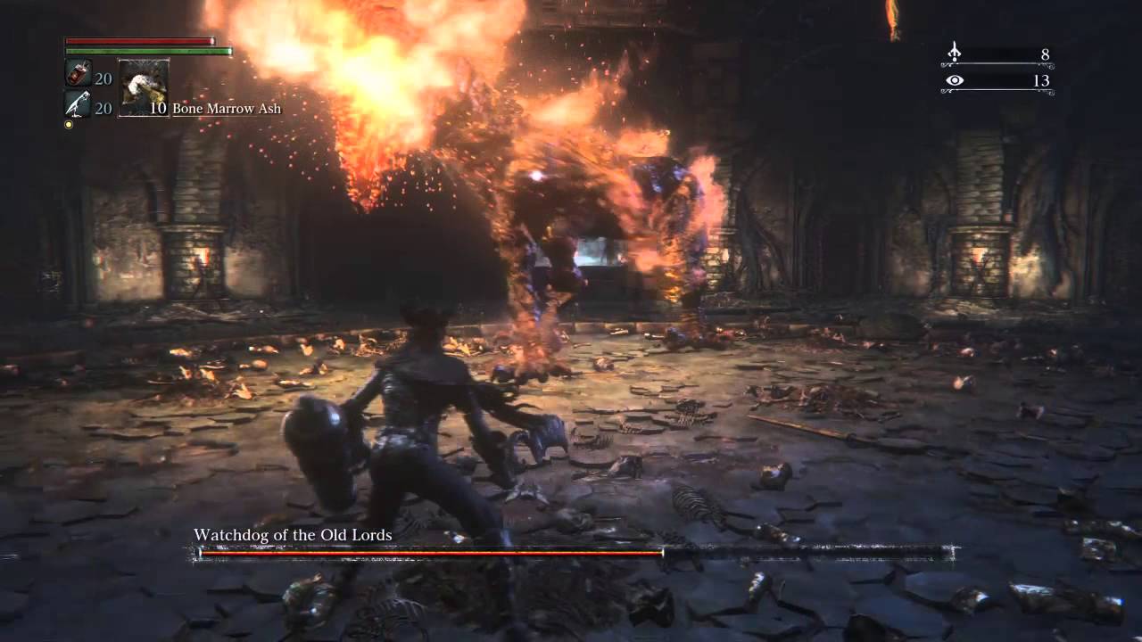 Bloodborne How to beat Watchdog of the Old Lords (with a saw cleaver) YouTube