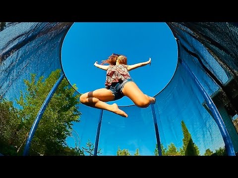 Батут с сеткой для дачи