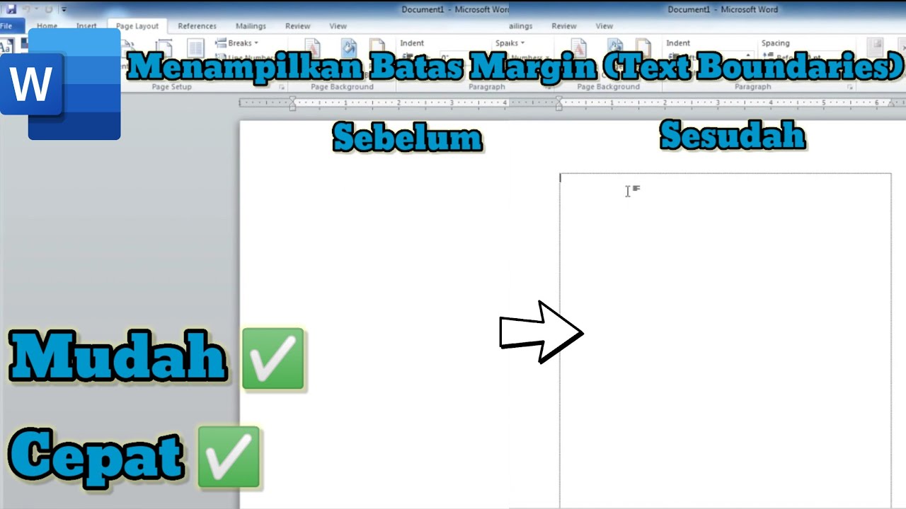 Cara Menampilkan Batas Garis Margin (Text Boundaries) di Microsoft Word ...