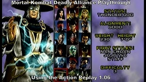 Mortal Kombat Deadly Alliance Raiden Playthrough using the Gamecubes Action Replay 1.06 :D #Nintendo