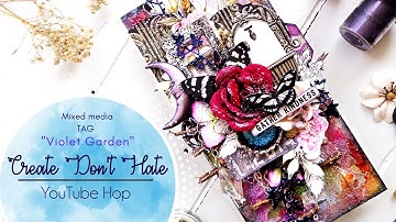 Mixed media tag "Violet garden" | Create don