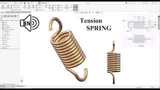 Tension Spring SolidWorks 2021 Tutorial! Project curve step by step!