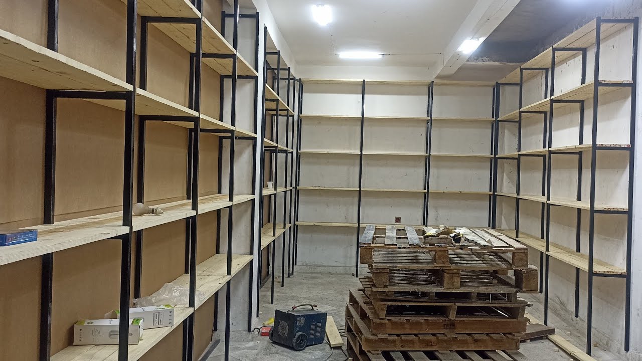 كيفية صنع روفوف محلات تجارية من الحديد والخشب من بيدي تلنيهيHow to make shop shelves from iron and