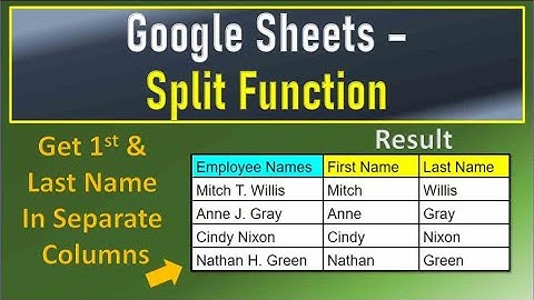 Google Sheets Split Function