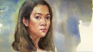 watercolor portrait painting demo