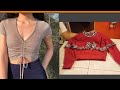 Blusa Top con cordón ribete T=6años y Sudadera en varias tallas (patron y transformacion)