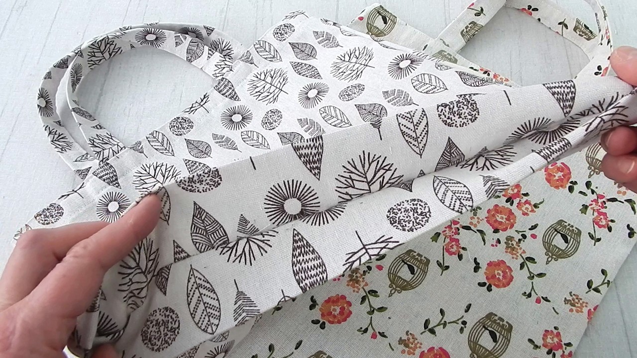 Один простой способ и две сумки за час объёмное дно. Мастер класс как сшить эко сумку шоппер.