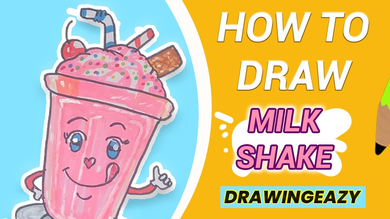 How to Draw Milkshake Very Very Easy for Kids 