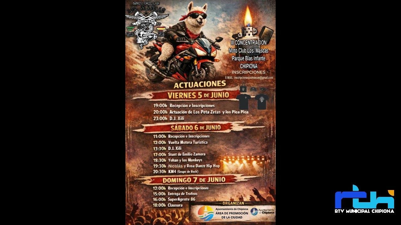 La Grada. Llega la concentración del Moto Club Los Mascas.