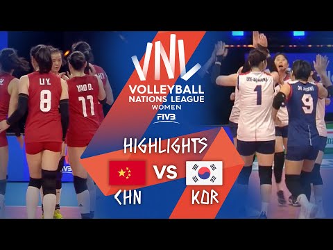 China vs. Korea - FIVB Volleyball Nations League - Women - Match Highlights, 25/05/2021