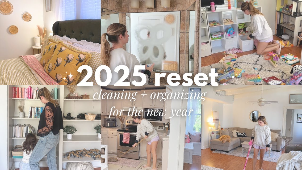 2025 CLEAN RESET 🫧🧺 playroom, kitchen, clean reset organization + chat ...