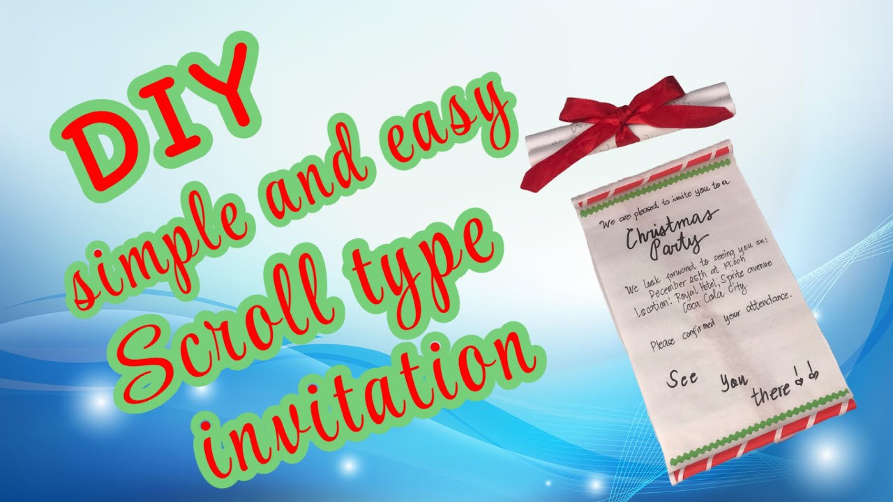 DIY simple and easy scroll type invitation - YouTube